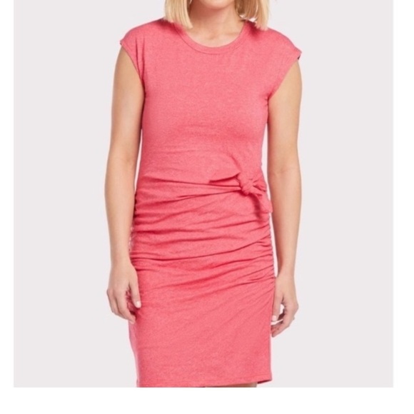 Sundry tshirt dress with side tie accent ruched sides - Picture 1 of 9